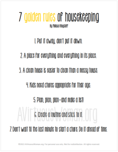 7 Golden Rules of Housekeeping