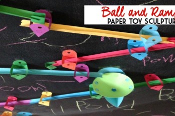 Ball and Ramp: Paper Toy Sculpture