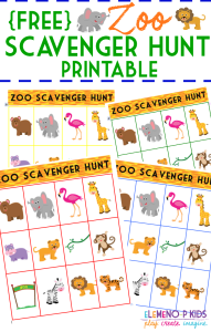 FREE Zoo Scavenger Hunt Printable