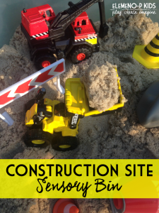 Alphabet Sensory Activities Series From A TO Z- C is for Construction Sensory Bin